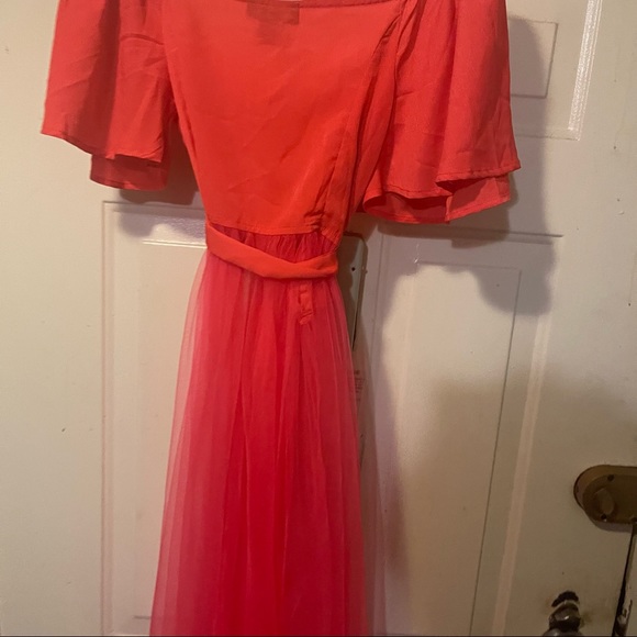 Orange Off Shoulder Top with Tulle Bottom NWOT - Picture 6 of 6